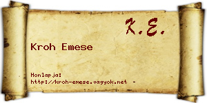 Kroh Emese névjegykártya